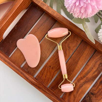 Rose Quartz Face Roller & Gua Sha Set 🌸✨