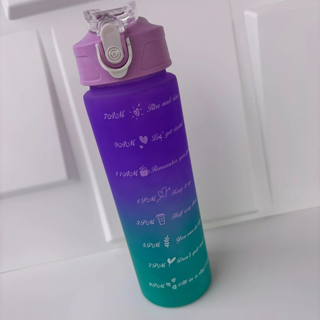Gradient Sport Motivational Water Bottle – 750ml (Flip-Top Lid)