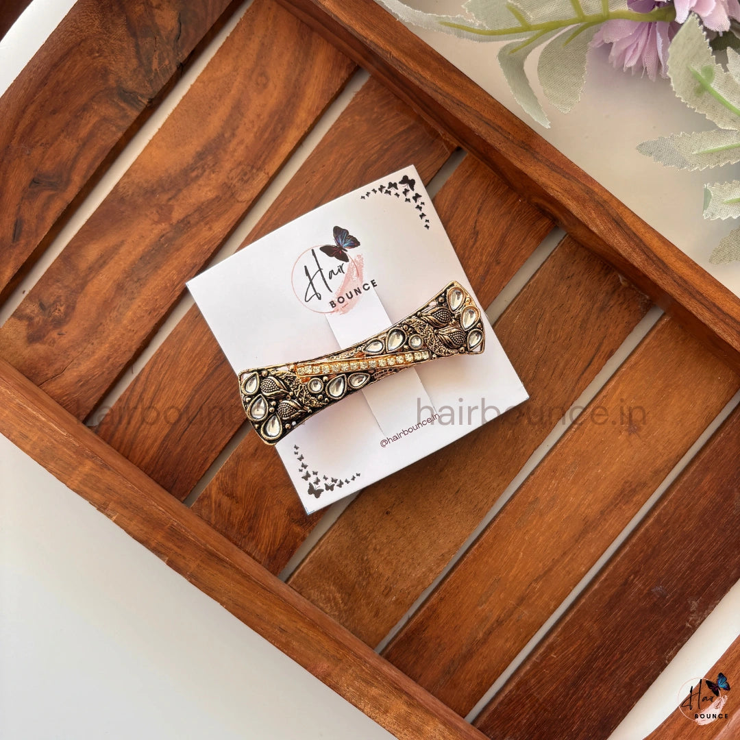 Heritage Bow Antique Embellished Barrette