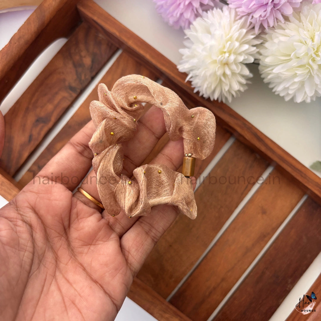 Pearl Stud Organza Scrunchies