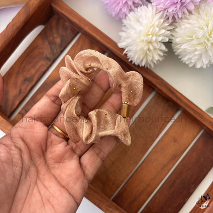 Pearl Stud Organza Scrunchies