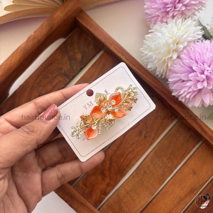 Crystal Bloom Center Hair Clip