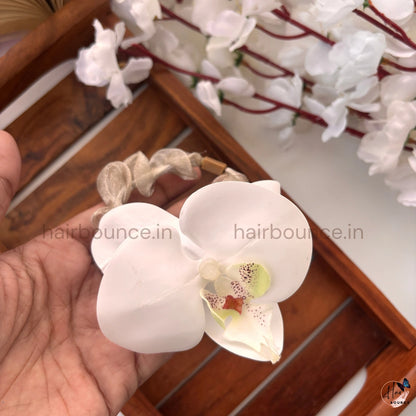 Orchid Bloom Floral Scrunchie Hair Tie