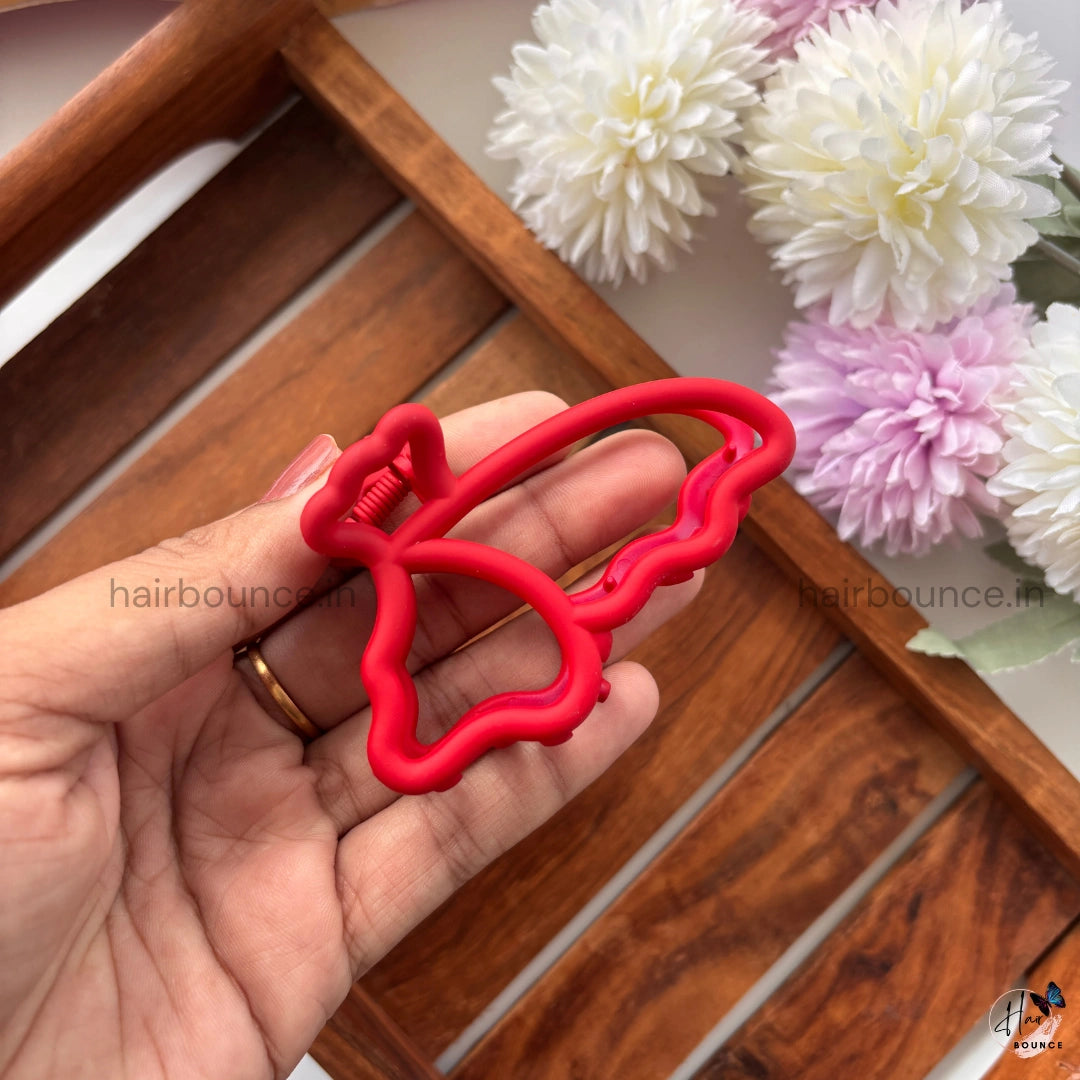 Colourful Butterfly Outline Hair Claw - Medium