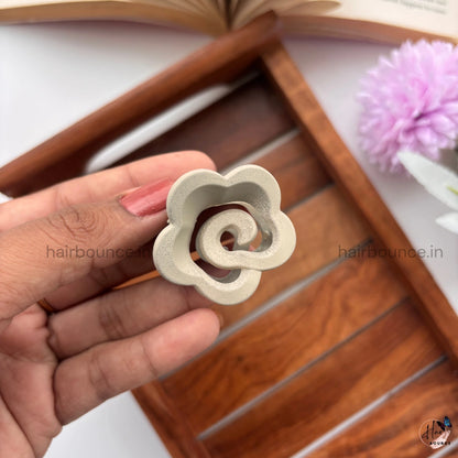 Nude Shade Swirl Flower Hair Claw – Small