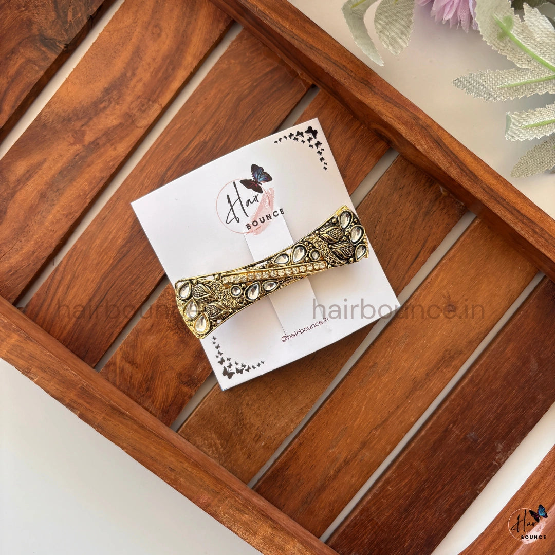 Heritage Bow Antique Embellished Barrette