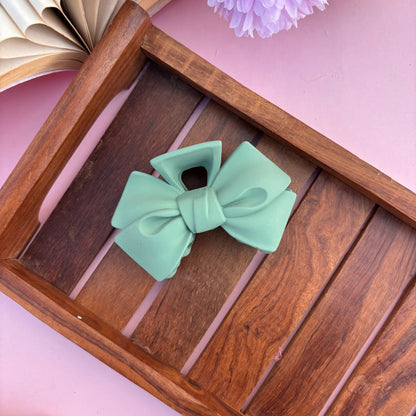 Matte Finish Bow Hair Claw - Large
