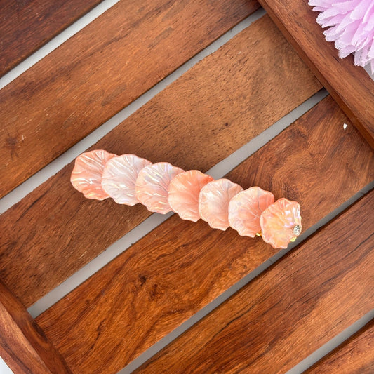 Peach Glow Cascading Petal Center Clip