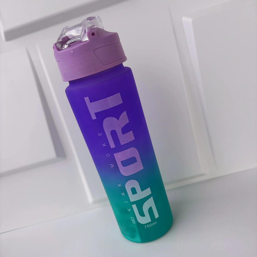Gradient Sport Motivational Water Bottle – 750ml (Flip-Top Lid)