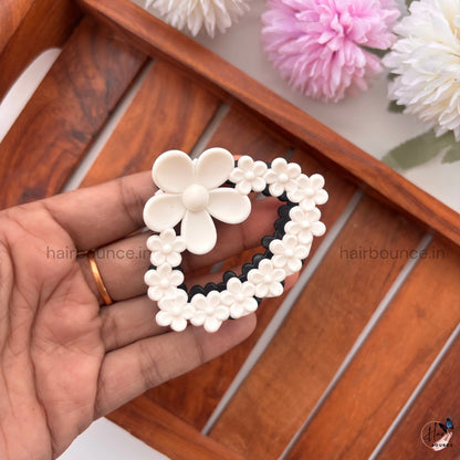 Dual-Colour Floral Oval Hair Claw – Medium