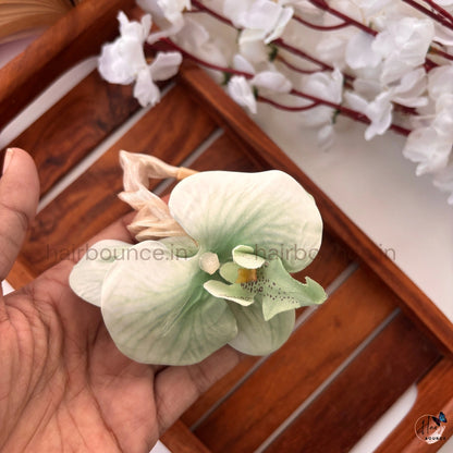 Orchid Bloom Floral Scrunchie Hair Tie