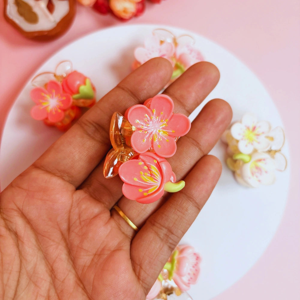 Ceramic Flower Hair Claw - Small