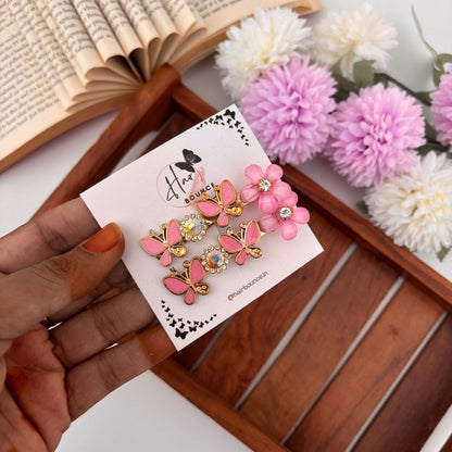 Pink Flower Alligator Clip