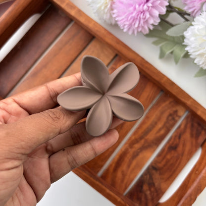 Colourful Matte Finish Flower Hair Claw - Medium