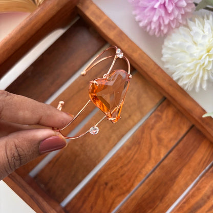 Amber Heart Crystal Bangle 💖✨