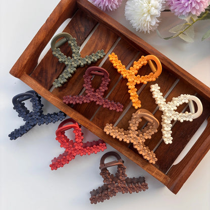 Colourful Loop Flower Hair Claw - Large