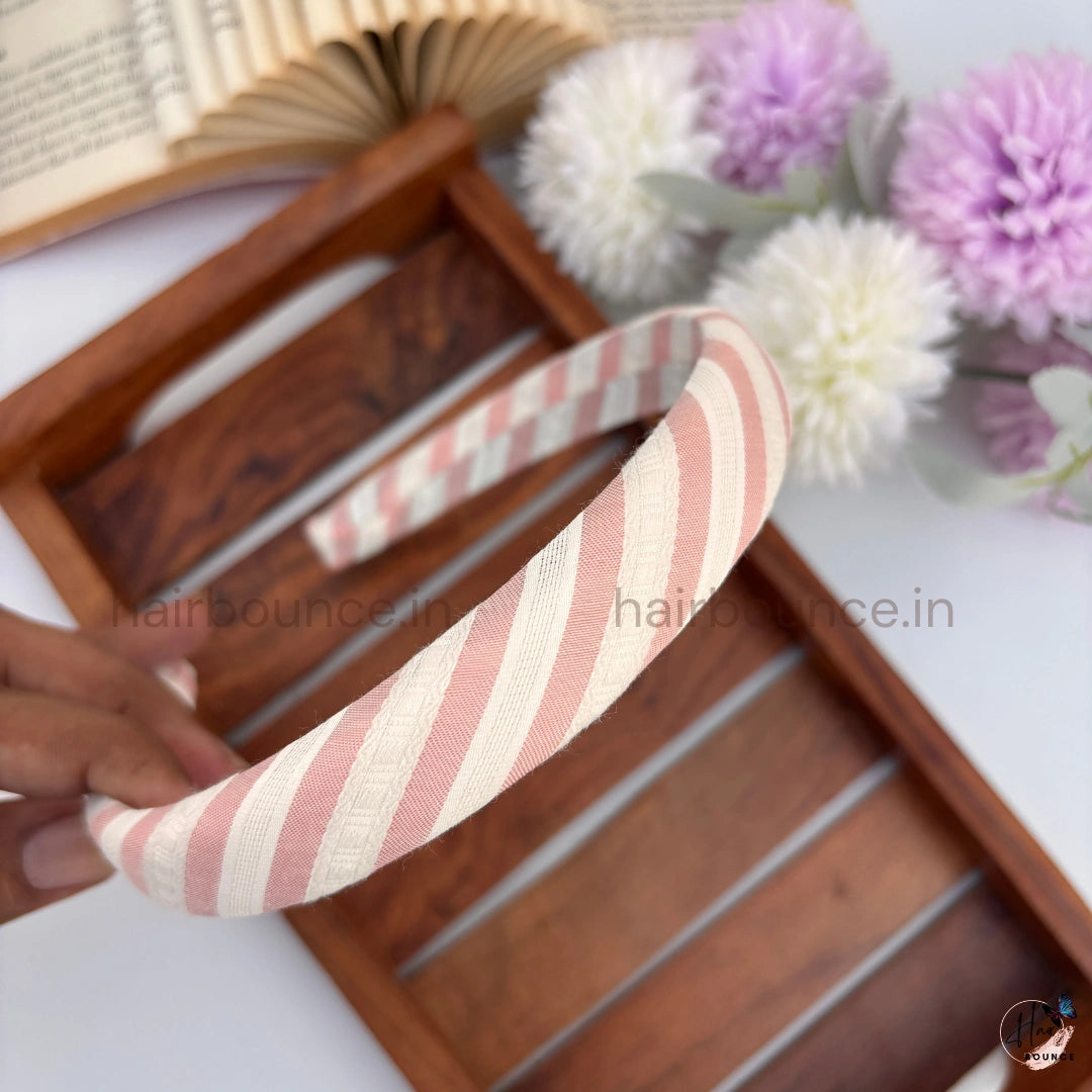 Classic Stripe Padded Headband for Women & Girls – Soft Fabric Hair Band