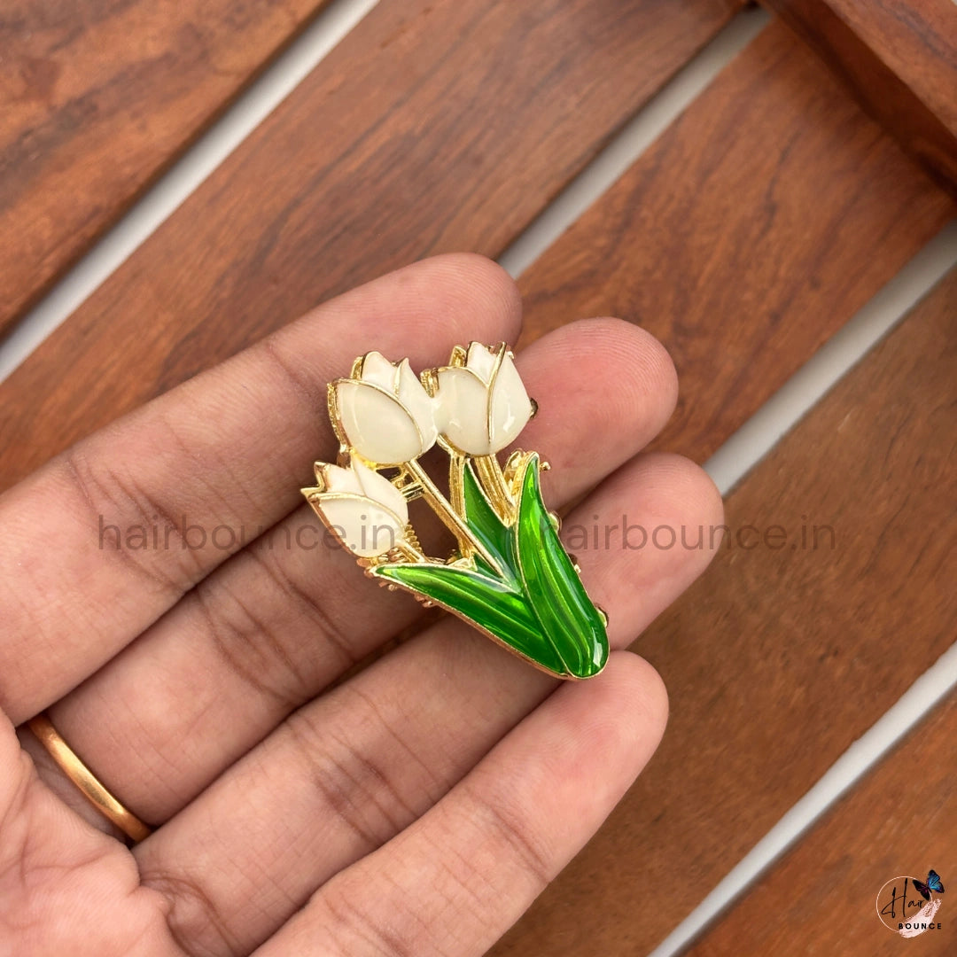 Tulip Garden Metal Hair Claw Clip - Small