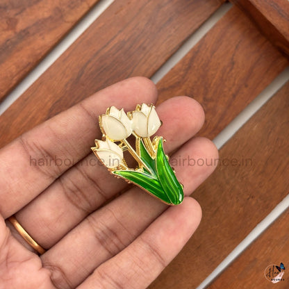 Tulip Garden Metal Hair Claw Clip - Small