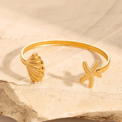 Golden Seashell Starfish Bracelet