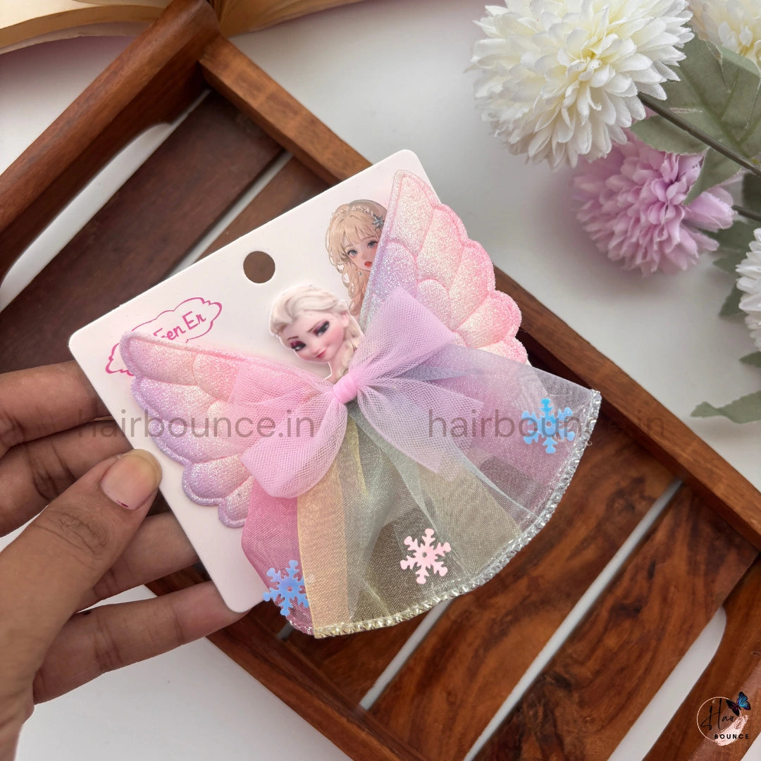Frozen Princess Angel Wings Hair Bow Alligator Clip - Assorted Colours