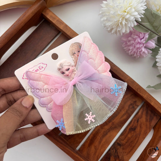 Frozen Princess Angel Wings Hair Bow Alligator Clip