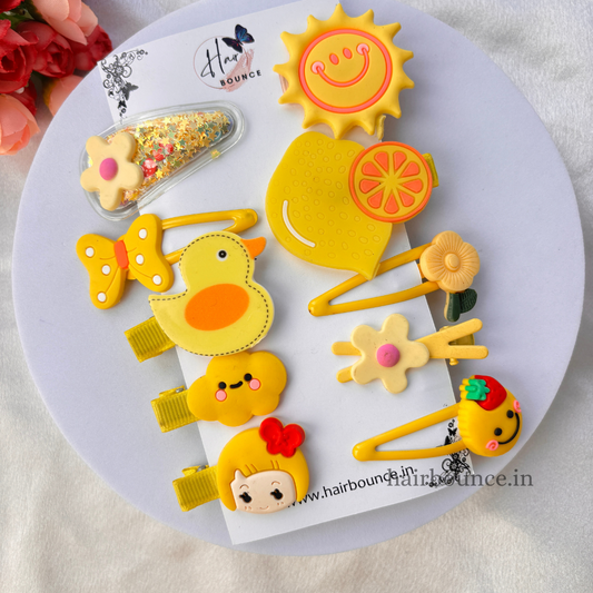 Yellow Hair Clips Card