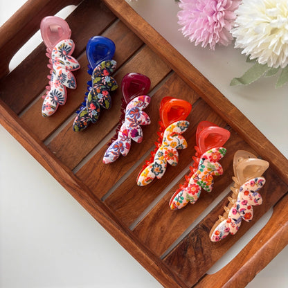 Floral Petal Curve Banana Clip - Medium