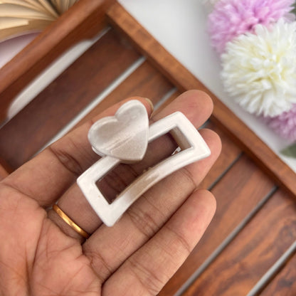Heart Rectangle Hair Claw – Small