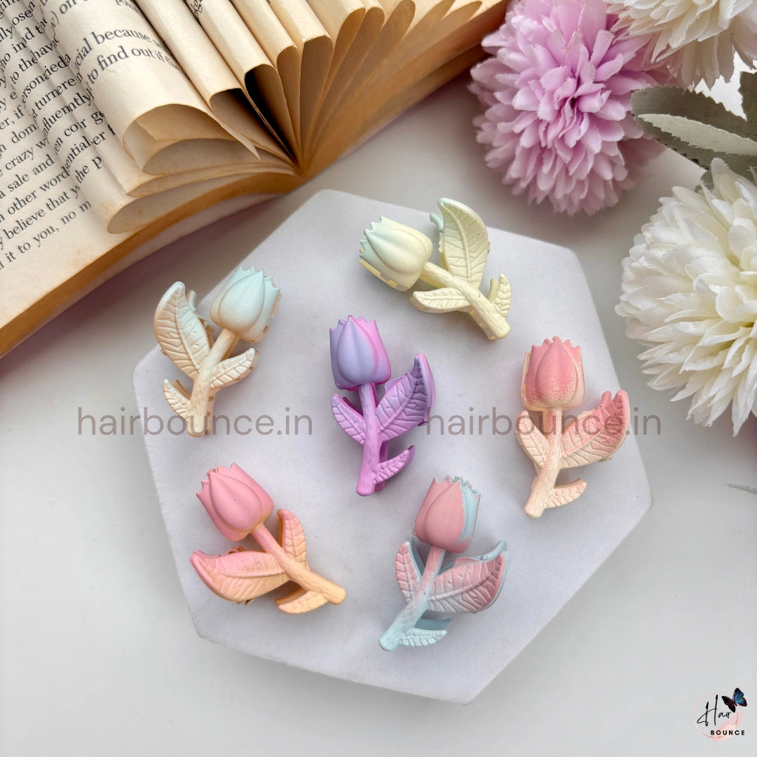 Pastel Lotus Bloom Hair Claw – Small