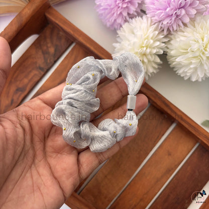 Pearl Stud Organza Scrunchies