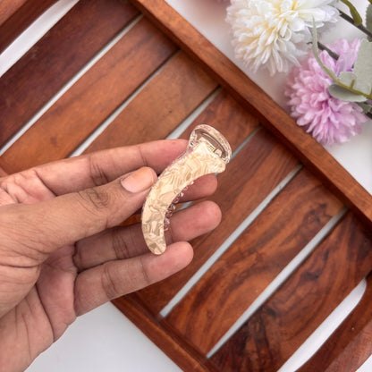 Classic Marble Curved Banana Hair Clip – Small