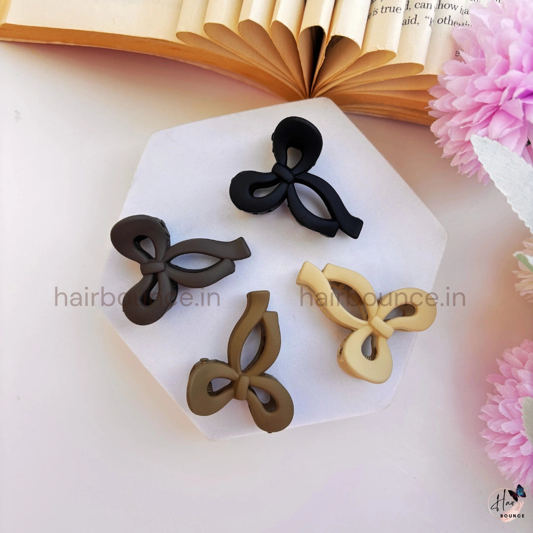 Mini Bow Matte Hair Claw - Small