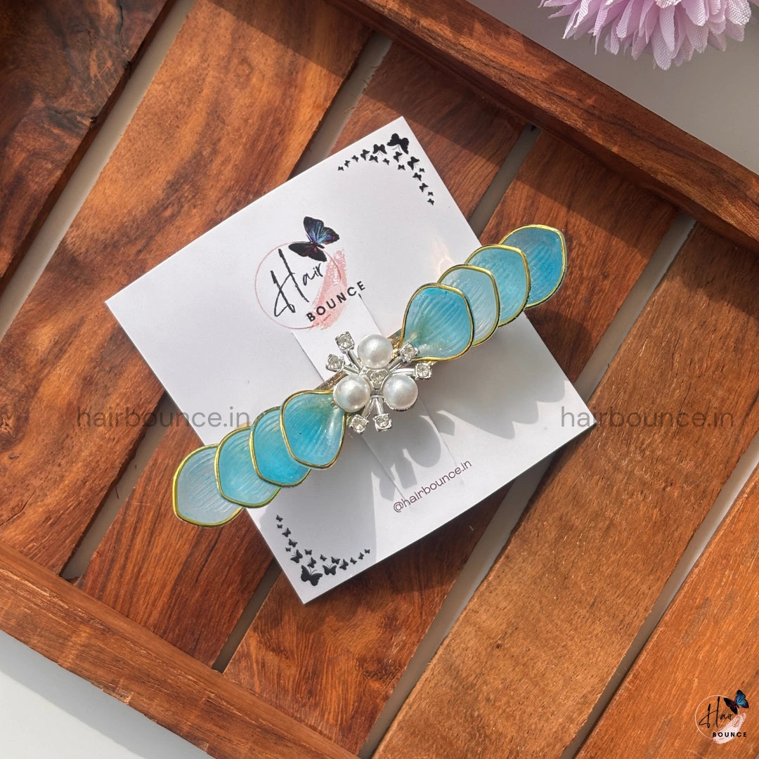 Ocean Pearl Bloom Barrette Hair Clip