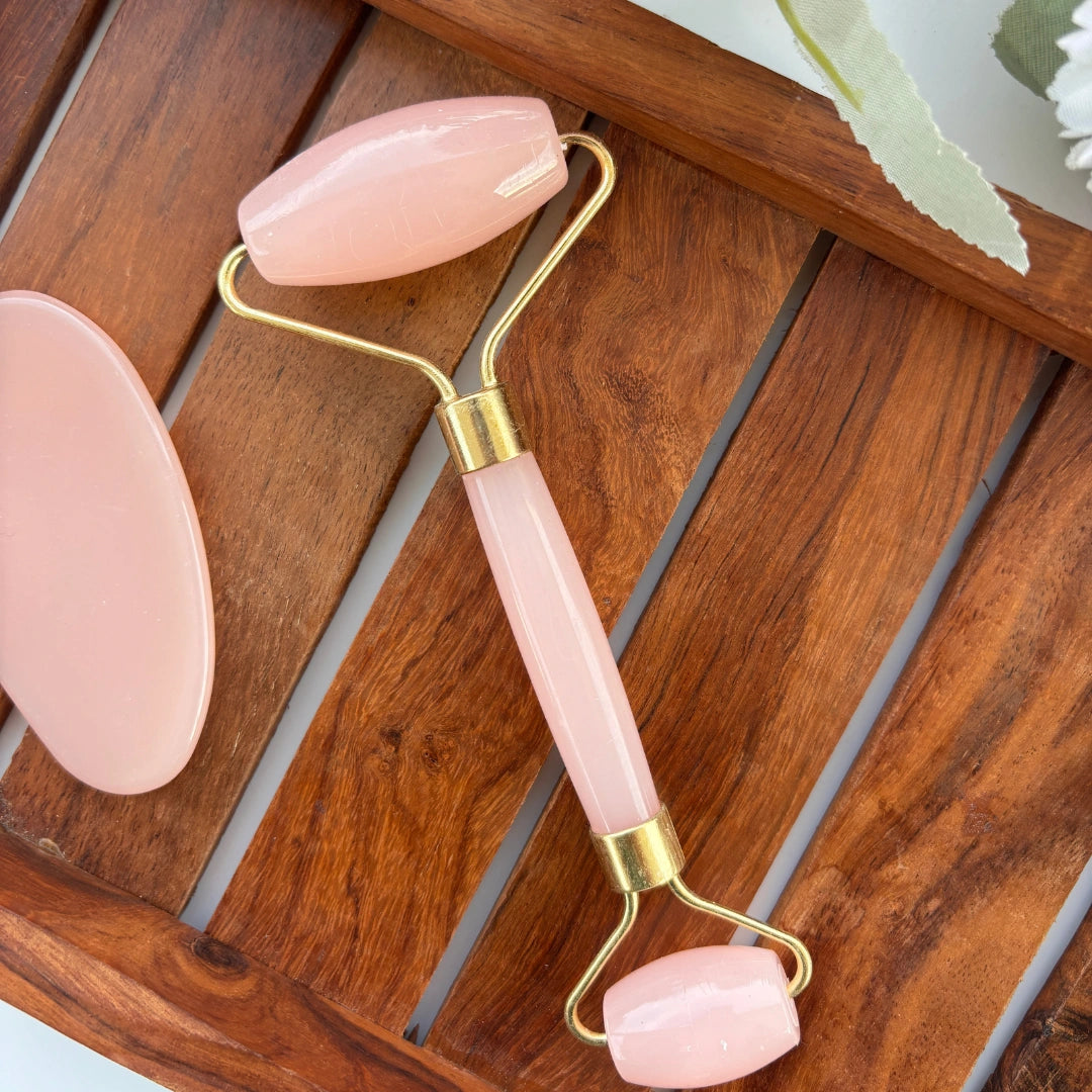 Rose Quartz Face Roller & Gua Sha Set 🌸✨