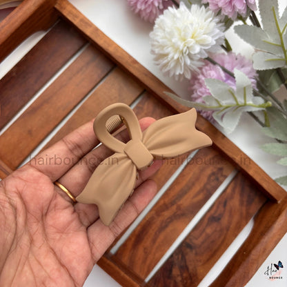 Elegant Matte Bow Hair Claw – Large