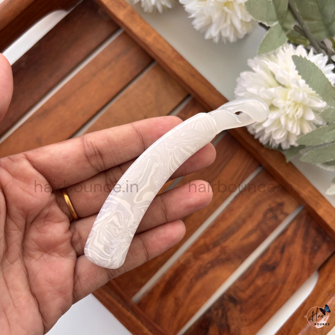 Marble Finish Banana Hair Clip – Large