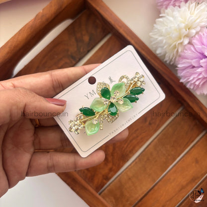 Crystal Bloom Center Hair Clip