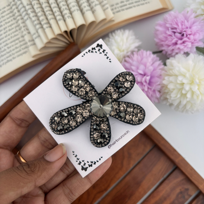 Stone Filled Flower Alligator Clip