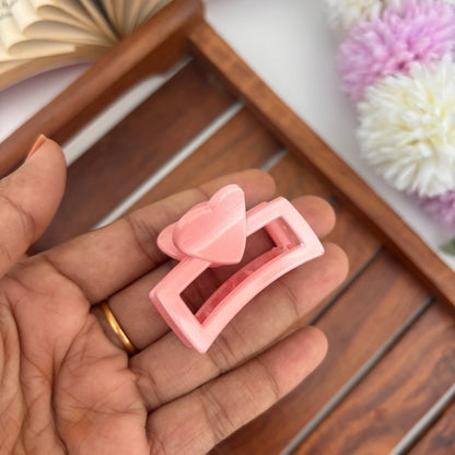 Heart Rectangle Hair Claw – Small