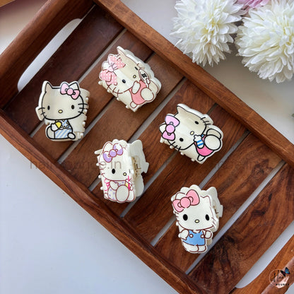 Cute Kitty With Bow Cartoon Hair Claw – Medium
