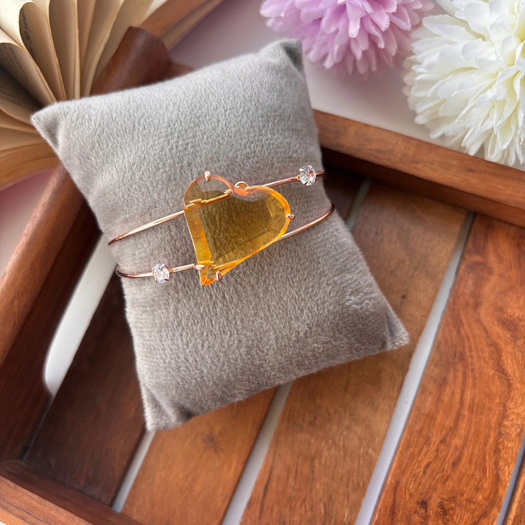 Amber Heart Crystal Bangle 💖✨