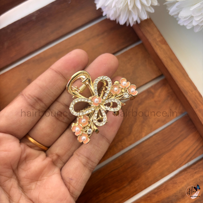 Royal Crystal Bow Hair Claw -  Medium