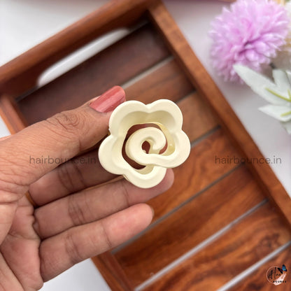 Nude Shade Swirl Flower Hair Claw – Small