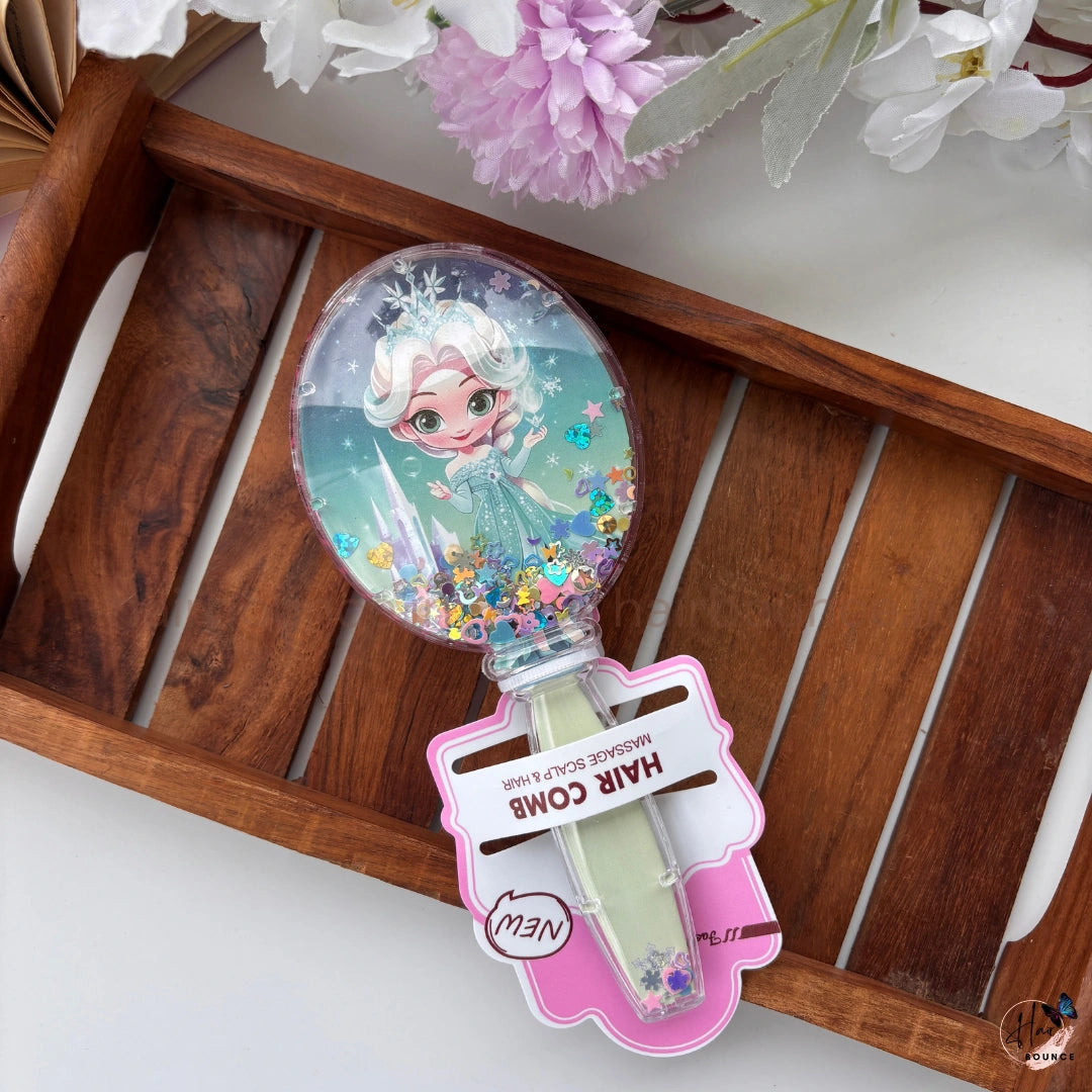 Cute Glitter Liquid Hair Comb for Kids – Cartoon Edition / Random Colour