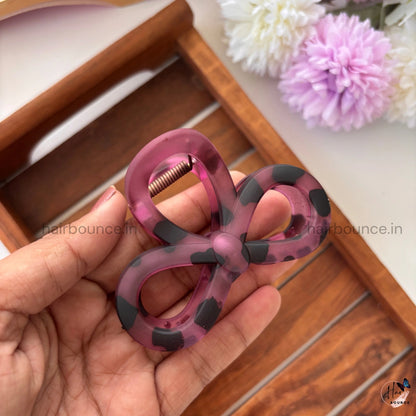 Leopard Loop Matte Bow Hair Claw – Large