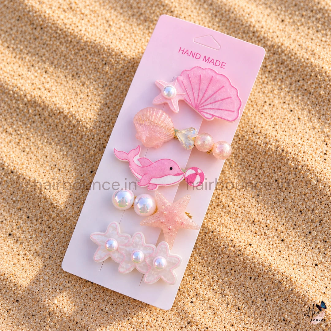 Ocean Friends Kids Hair Clips – Pack of 5