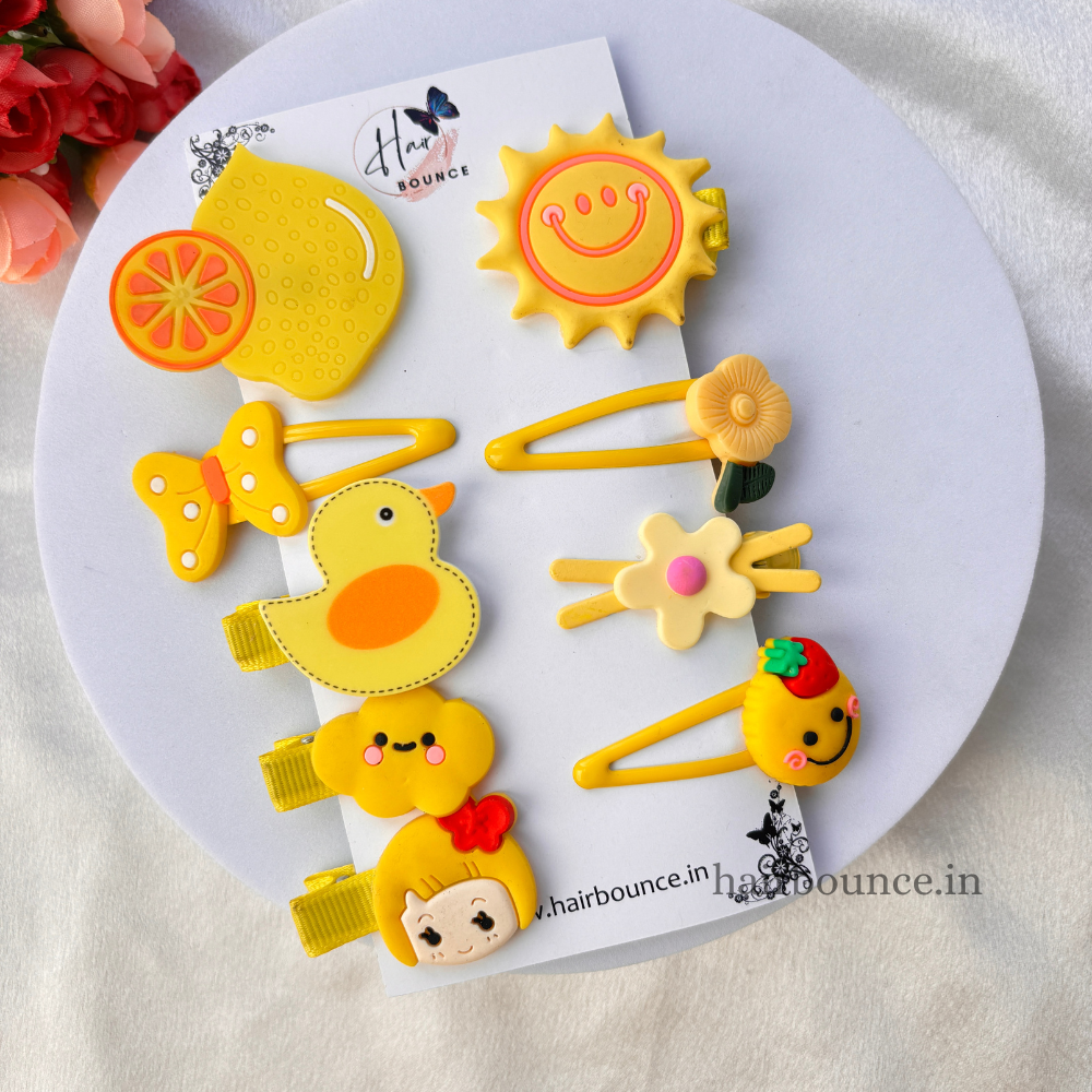 Yellow Hair Clips Card