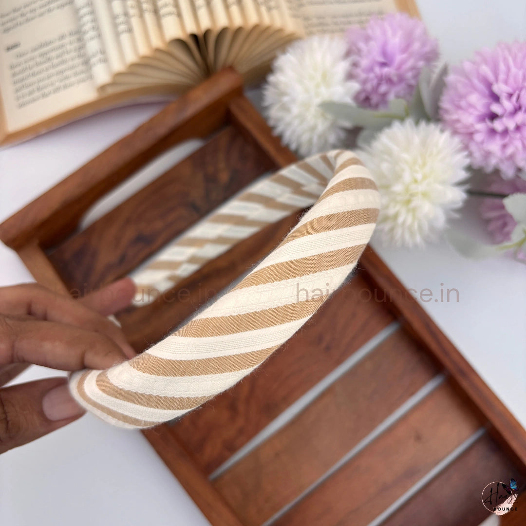 Classic Stripe Padded Headband for Women & Girls – Soft Fabric Hair Band