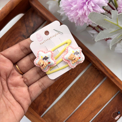 Sweet Star Bear Snap Hair Clips – Pack of 2